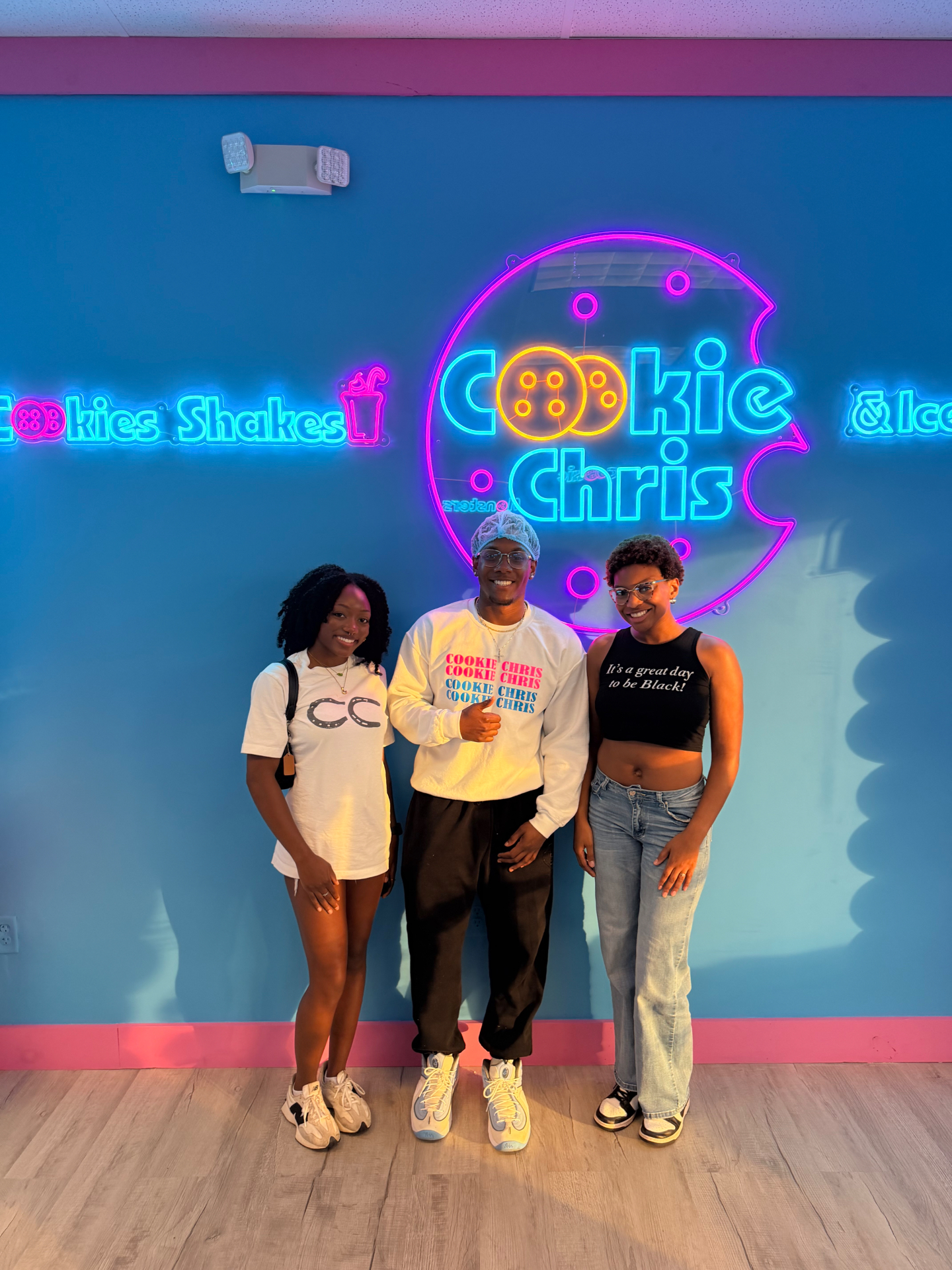 Customers and friends at Cookie Chris